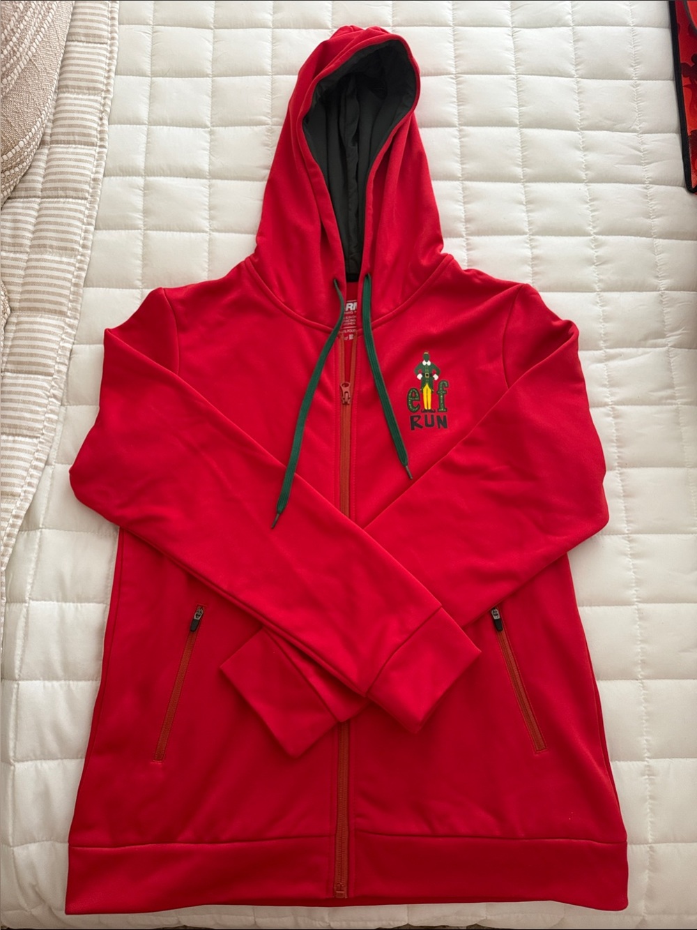 Red Elf Run Full-Zip Hoodie Jacket, Women’s Size Large